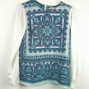 F21 Aqua Boho Mandala Festival Shirt Sz S